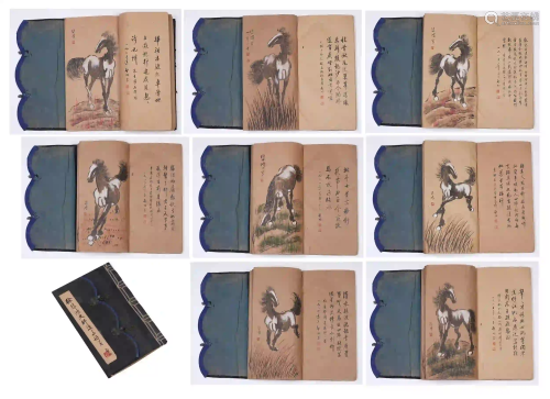 CHINESE ALBUM OF PAINTINGS FINE HORSES