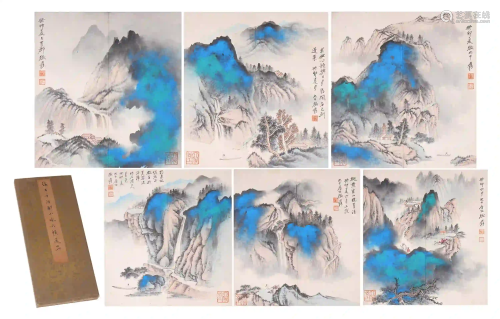 A CHINESE ALBUM OF PAINTING INK MOUNTAINS LANDS…
