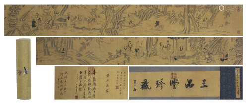 CHINESE HANDSCROLL PAINTING OF BUDDHIST STORIES