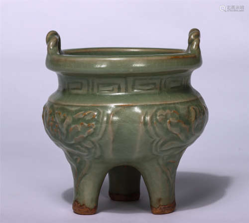 CHINESE LONGQUAN WARE ENGRAVED PATTERNS CENSER