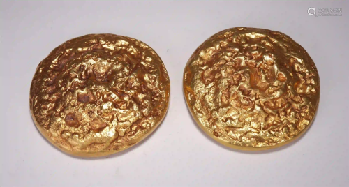 CHINESE GILT SILVER COINS