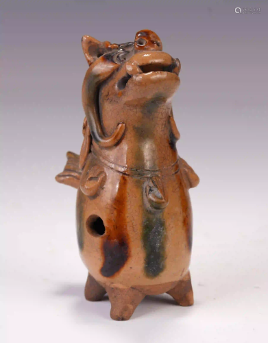 A CHINESE OLD KILN AUSPICIOUS BEAST TABLE ITEM
