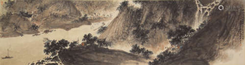 CHINESE PAINTING OF RIVERSIDE DAILY LIFE SCENES