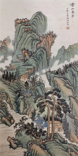 CHINESE SCROLL OF PAINTING YUN MOUNTAIN