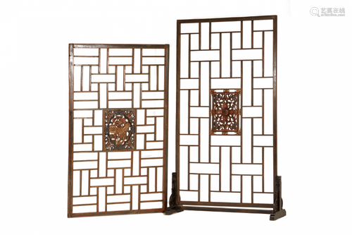 A PAIR OF ANTIQUE CARVED BED PANELS