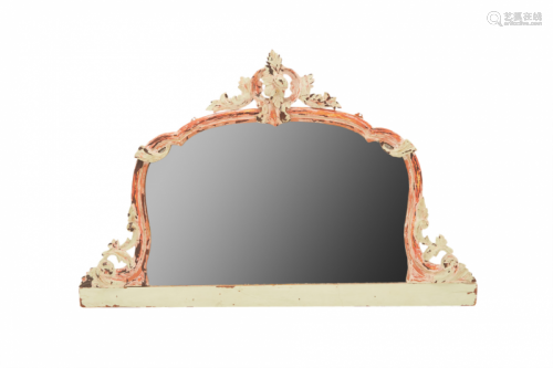 AN ANTIQUE PAINTED FRENCH MIRROR