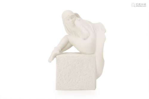 A ROYAL COPENHAGEN BISCUIT PORCELAIN FIGURE OF 'PISCES'