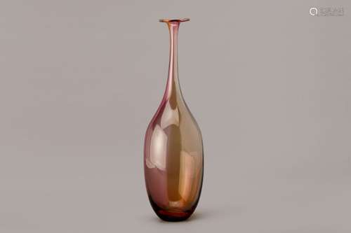 A KOSTA BODA 'FIDJI' GLASS BOTTLE VASE