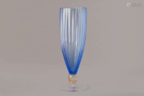 A HANDBLOWN ITALIAN GLASS VASE