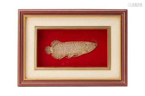 A FRAMED FILIGREE MODEL OF A CARP