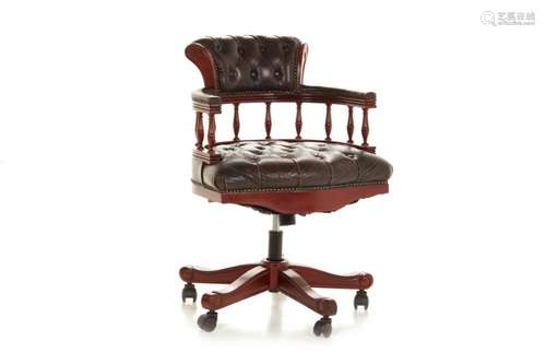 A CHESTERFIELD CAPTAIN'S SWIVEL OFFICE CHAIR