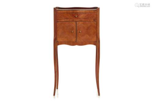 A PARQUETRY SIDE CABINET