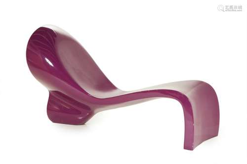 A LARGE CONTEMPORARY PURPLE FIBREGLASS CHAIR