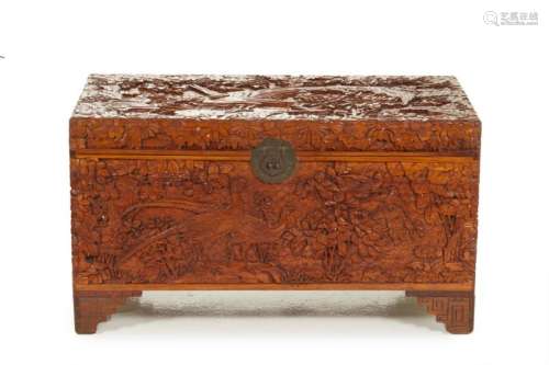 A CARVED CAMPHOR CHEST