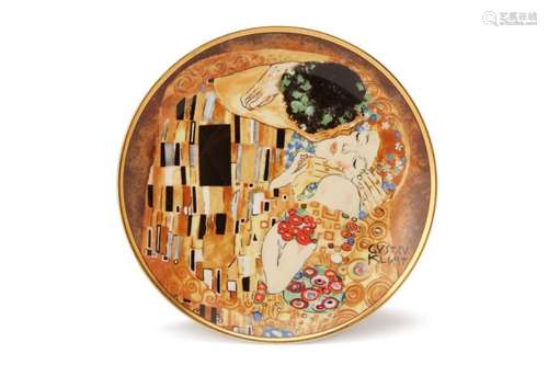 A GERMAN PORCELAIN PLATE WITH KLIMT DECORATION