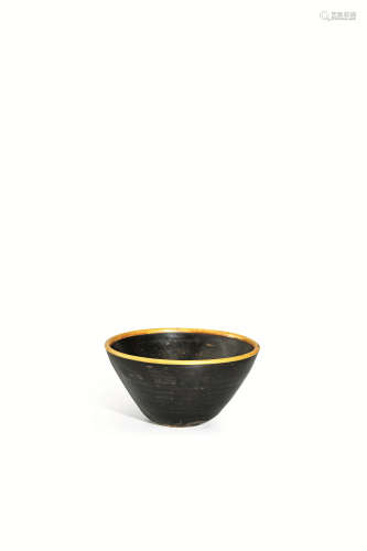 明 吉州窑素黑釉茶盏