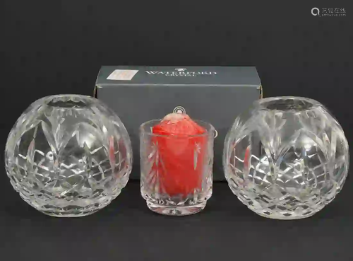 Three Waterford Crystal Votive Candleholders