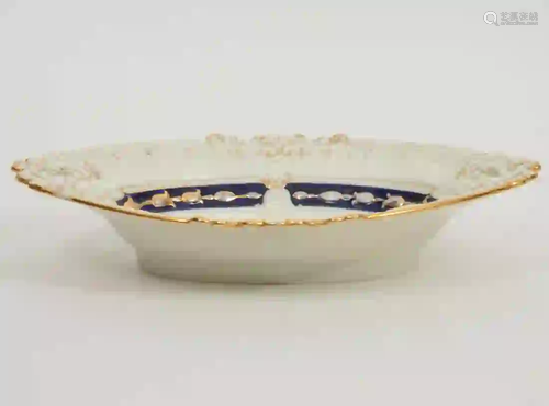 Meissen White & Cobalt Blue Serving Bowl