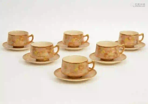 6 Satsuma Cups & 6 Satsuma Saucers