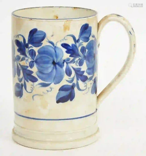 English Blue Floral Soft Paste Mug