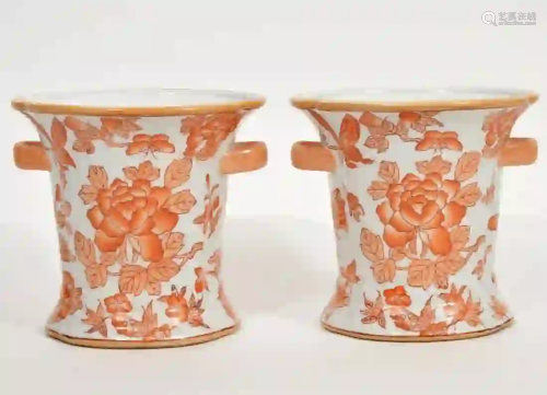Pair Chinese Decorative Cache Pot