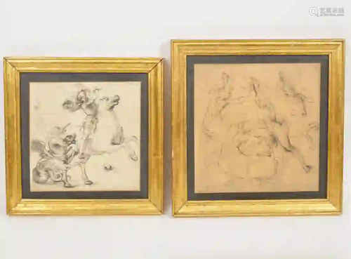 Pair of Antique Framed Mythological Engravings