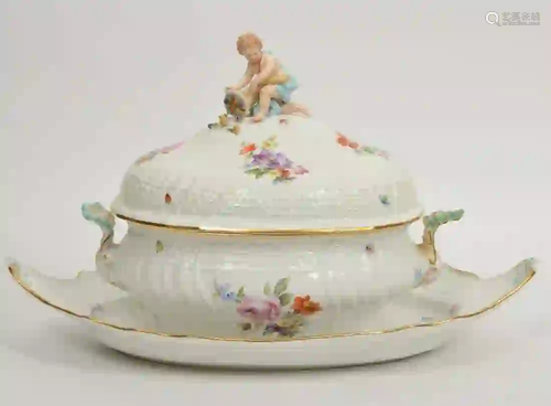 Meissen Porcelain Soup Tureen With Underplate