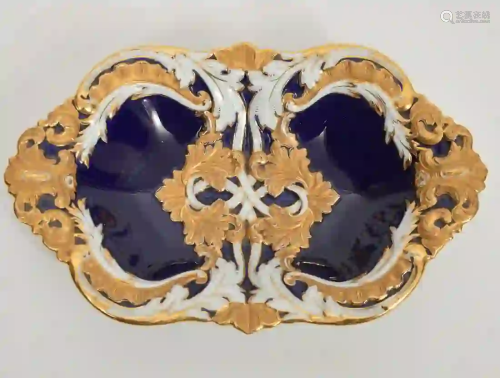 Meissen Porcelain Cobalt Blue & Gold Enamel Bowl