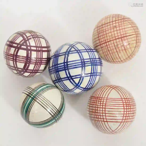 Set of 5 Scottish Porcelain Carpet Balls