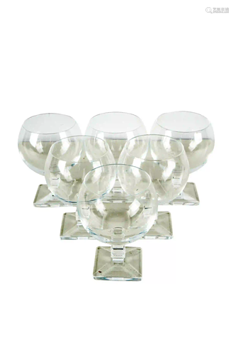 SIX LALIQUE GLASSES