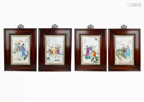 SET OF FOUR CHINESE PORCELAIN PLAQUES