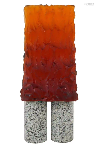 MOLDED GLASS & STONE SCULPTURE