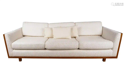 MODERN UPHOLSTERED TEAK SOFA