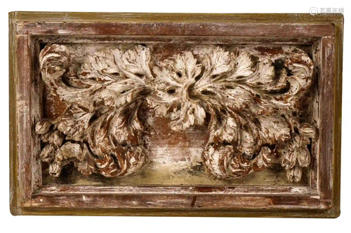 FRENCH CARVED WOOD PANEL