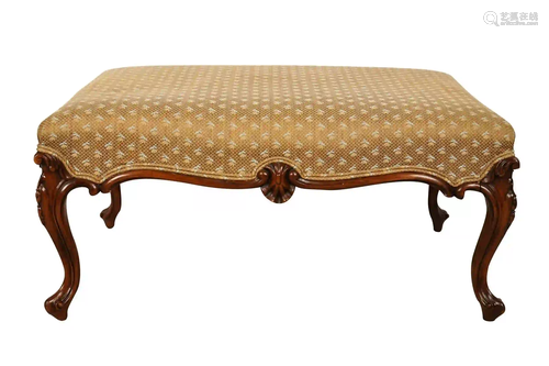 FRENCH PROVINCIAL-STYLE FRUITWOOD OTTOMAN