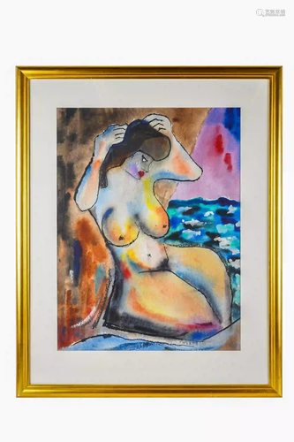 LEO BROOKS (1909 - 1993): SEATED NUDE