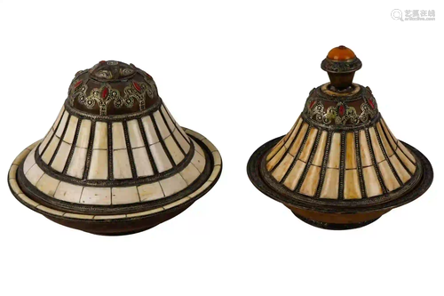 PAIR OF NORTH AFRICAN DECORATED CENSERS