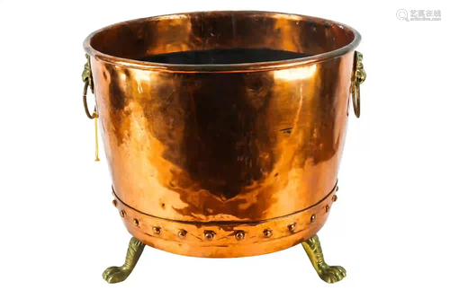 GEORGE III COPPER LOG BIN