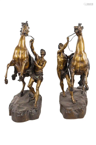 AFTER GUILLAUME COUSTOU: PAIR OF MARLY HORSES