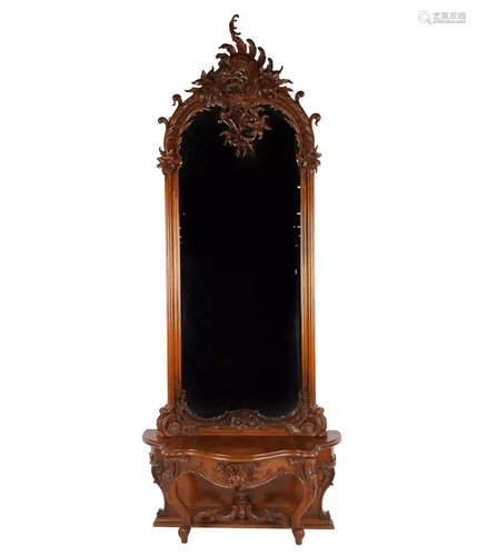 VICTORIAN WALNUT PIER MIRROR