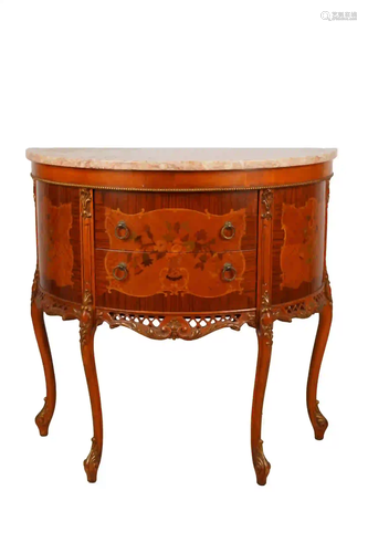 LOUIS XV STYLE DEMILUNE PETITE COMMODE