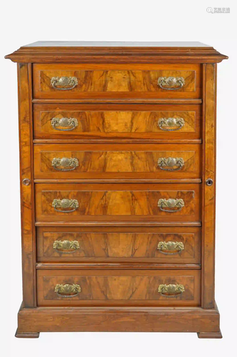 VICTORIAN LOCKSIDE CHEST OF DRAWERS