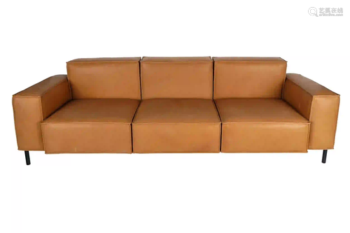 DE SEDE LEATHER THREE-SEAT SOFA