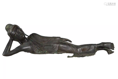 RECLINING THAI BRONZE FIGURE