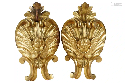 PAIR GILTWOOD DECORATIVE ELEMENTS