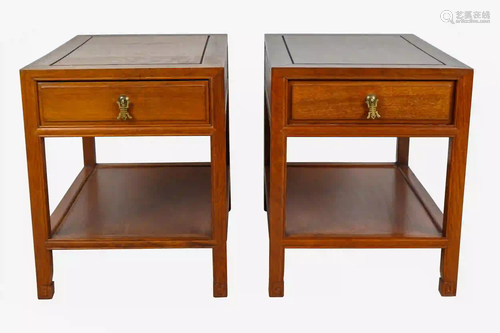 PAIR OF ASIAN-STYLE END TABLES