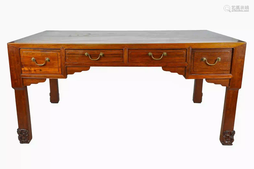 CHINESE CARVED HARDWOOD DESK