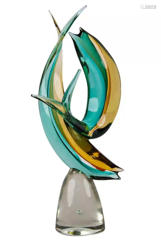 ITALIAN MODERN COLORED GLASS SCULPTURE