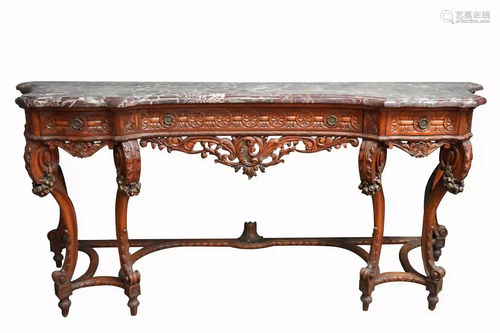 RENAISSANCE REVIVAL CARVED WALNUT SIDEBOARD