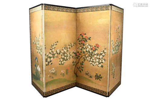 CHINESE FOUR PANEL PAPER SCREEN